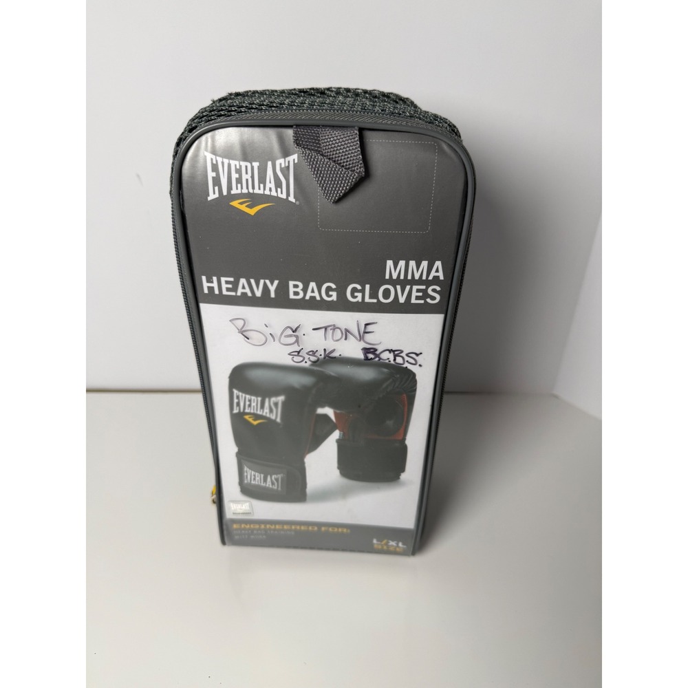 Everlast MMA Heavy Bag Gloves L/XL Black Synthetic Leather Evercool Training